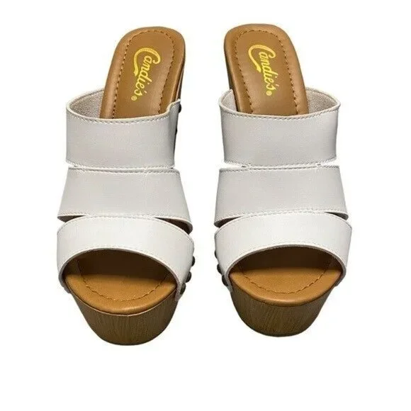Candie’s Women’s Platform Wedge Sandals Cawendy White Size 7.5 90s Y2K NIB - Picture 4 of 8